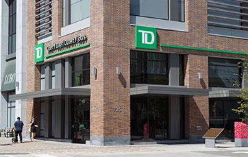 front store of the TD Bank branch at TD Place