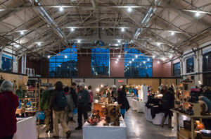Horticulture building with a flea market going on