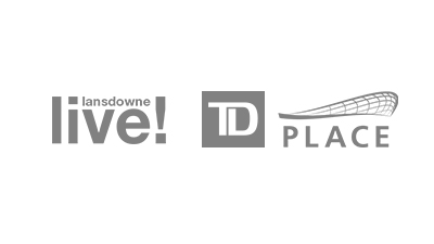 Image of the Lansdowne Live Logo and the TD Place logo in greyscale