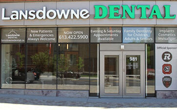 front of Lansdowne Dental clinic at TD Place