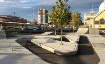 Image of the skateboard park to the rear of the Aberdeen Pavilion at TD Place