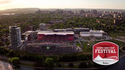 Aerial image of the whole TD Place facilities from the South Canal side.