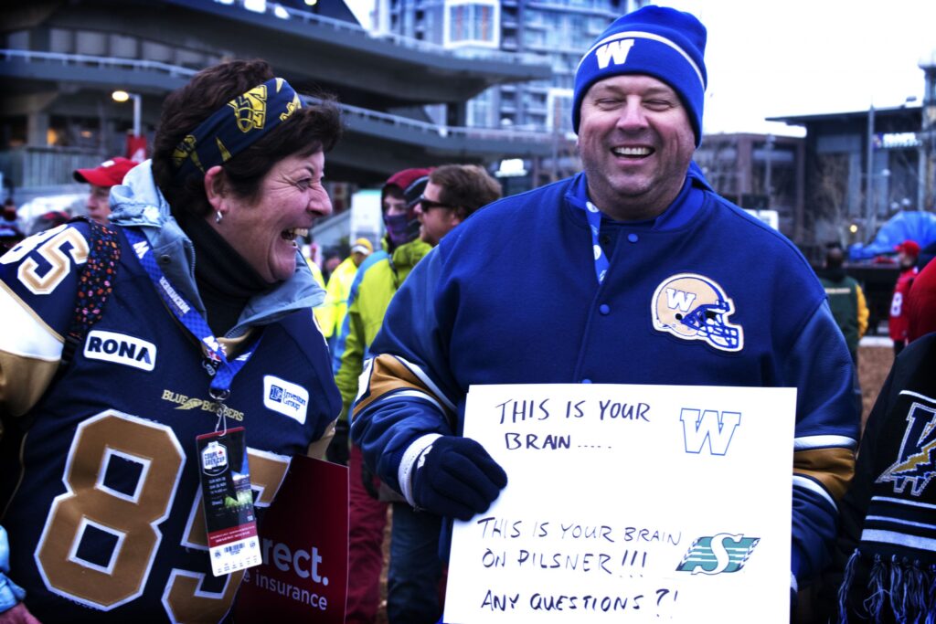 Image of Winnipeg Bluebombers fans at Grey Cup Festival in Ottawa in 2017