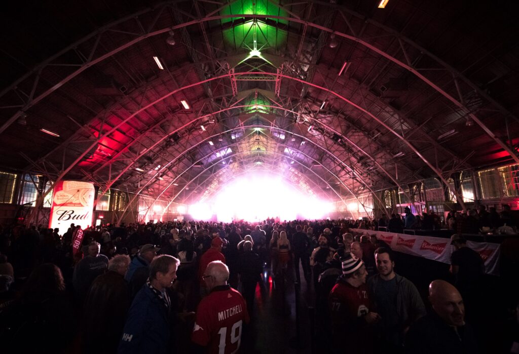 Image of the inside the Aberdeen Pavilion during a concert at Grey Cup Festival in 2017