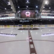 empty arena from ice level center ice at TD Place