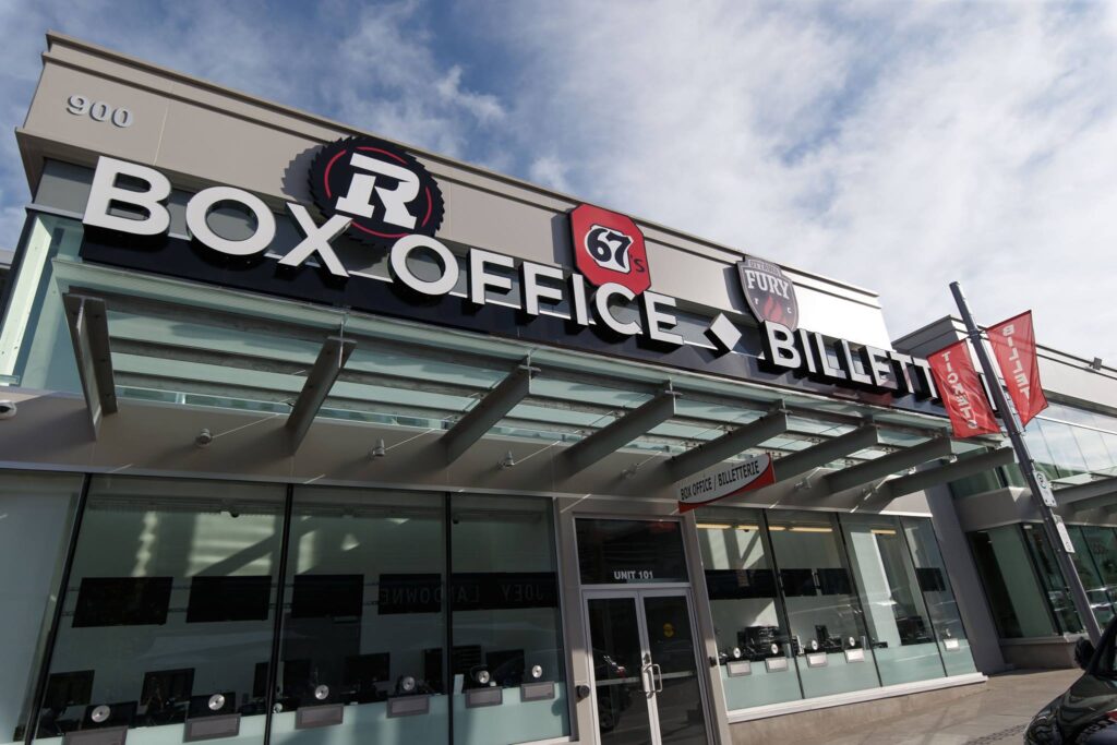 Image of the front of the TD Place box office