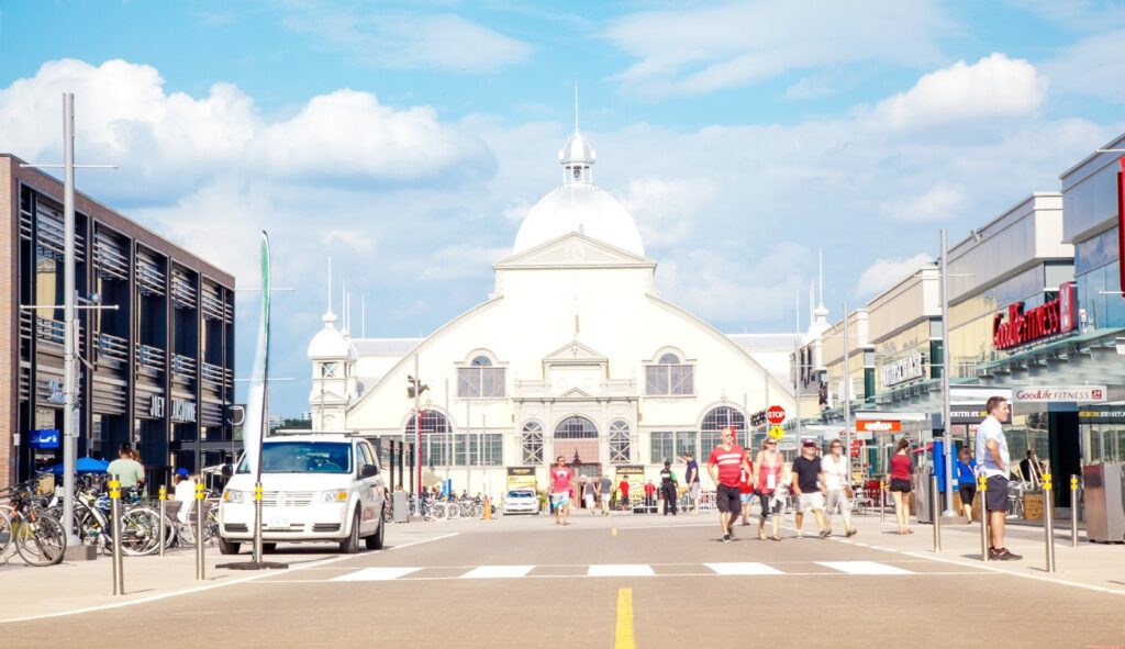 Image of Exhibition Way at TD Place with the Aberdeen Pavilion in the background