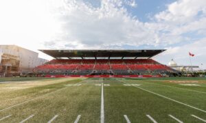 Image of the inside of the stadium at TD Place facing the North side