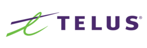 Telus Logo in Purple and green
