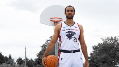 Ottawa BlackJacks player in new white jersey