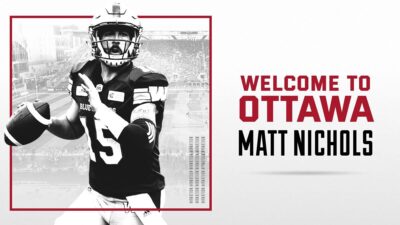 Graph image of Matt Nichols. Ottawa new quarterback