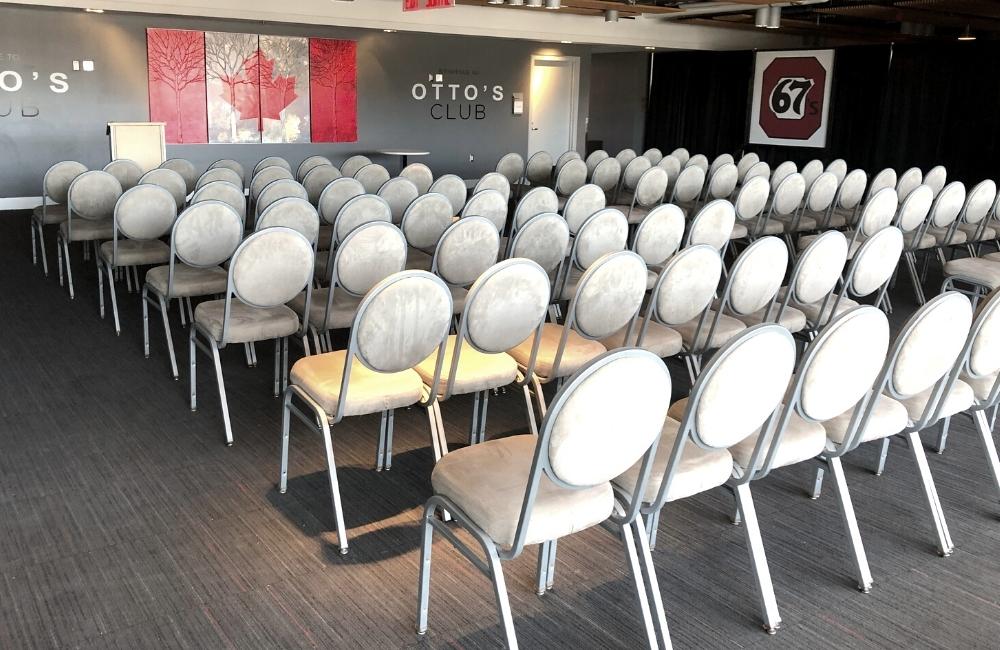 Room with chairs for Event at Otto's Club at TD Place