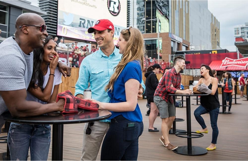 guests at the Subaru Log Cabin at TD Place