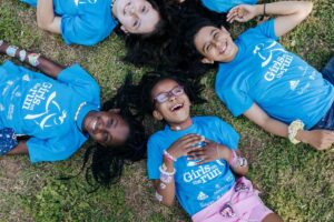 girls on the grass