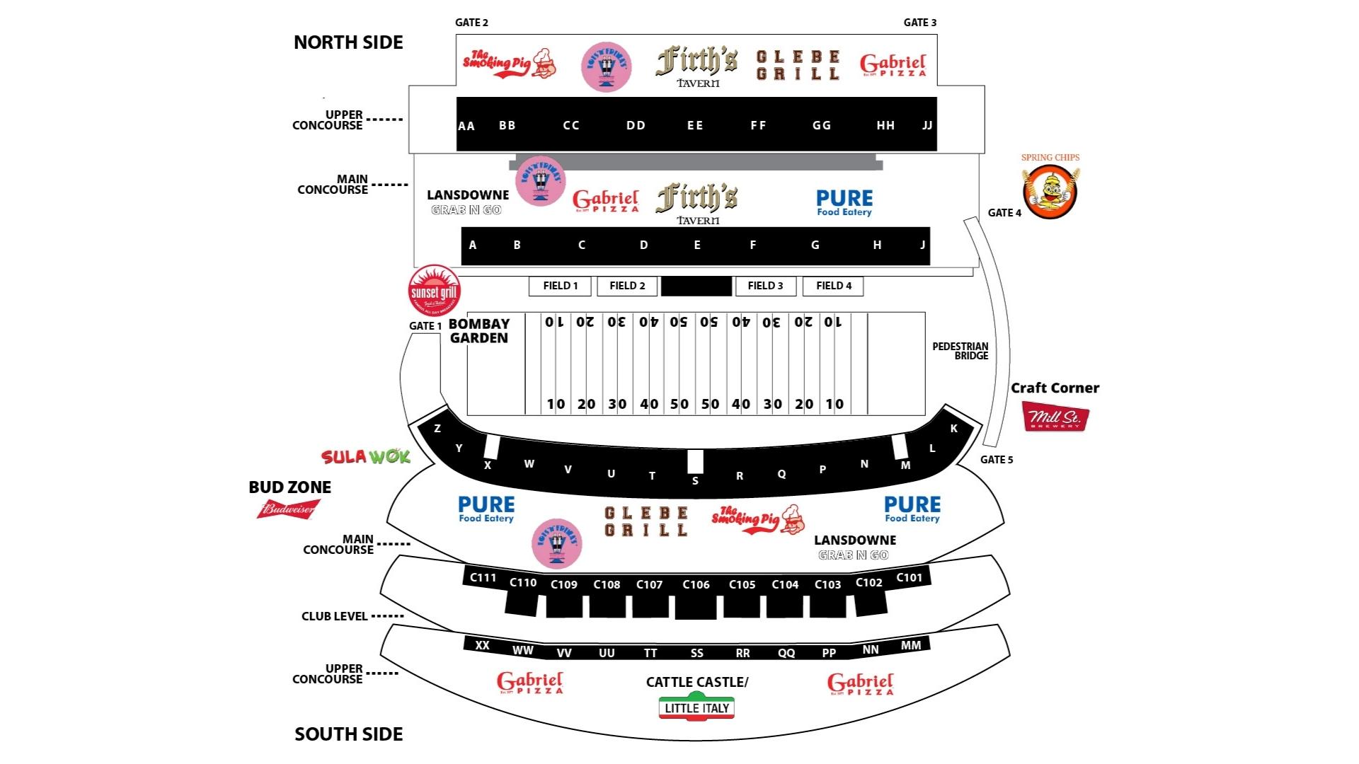 Stadium Concessions Map 2022