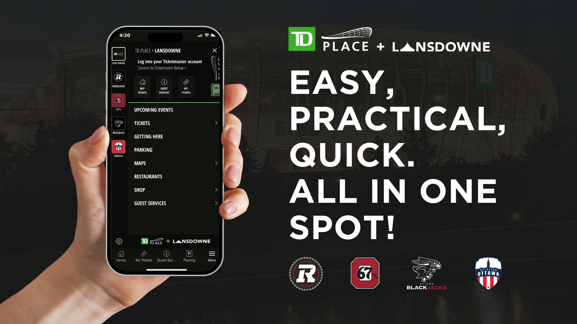 TD Place Lansdowne APP