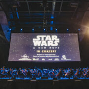 Stage showing StarWars concert and big screen at TD Place