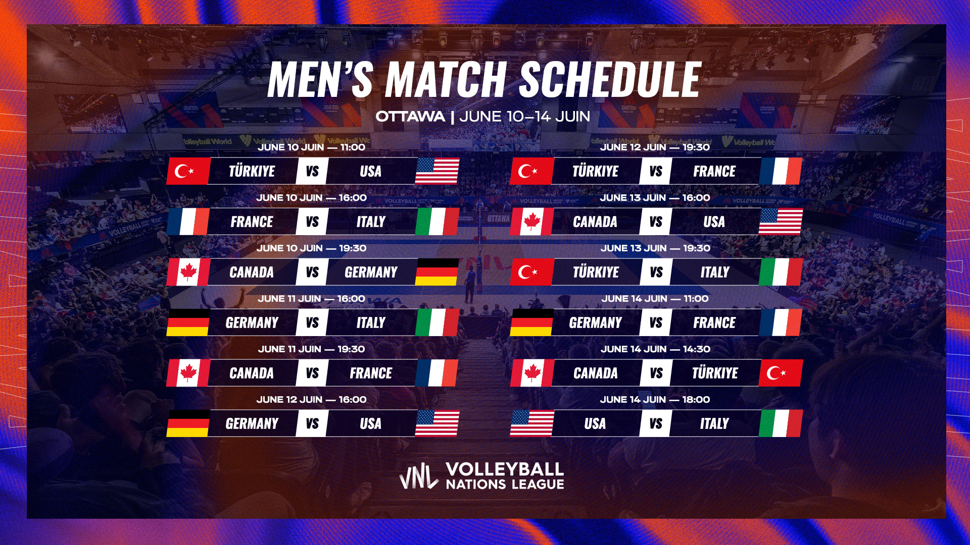VNL Schedule Image